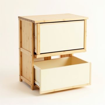 Reed Bend Freestanding Pull-Out Hamper Cabinet - Cream (synthetic illustration; no displayed measurements)