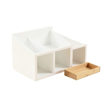 Spruce Branch Empty Coffee-Station Organizer - White