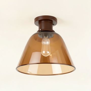 4.5 '' H Glass Bell Ceiling Fan Fitter Shade ( Screw On ) In Caramel (synthetic illustration; no displayed measurements)