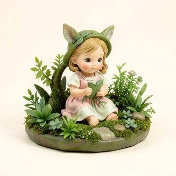 Lizabeth Fairy Girl Reading Fairy Garden (synthetic illustration; no displayed measurements)