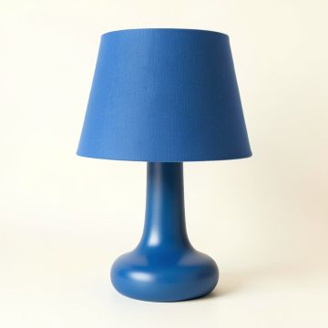 Juniper Dale Table Lamp With A Plain Fabric Shade - Blue (synthetic illustration; no displayed measurements)