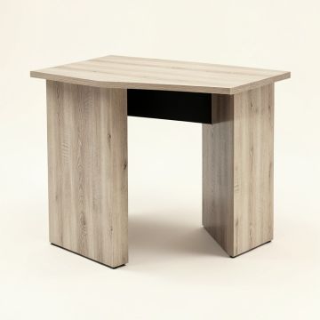 Light Weathered Oak & Black Finish Disho Built-In Usb Port Writing Desk (synthetic illustration; no displayed measurements)