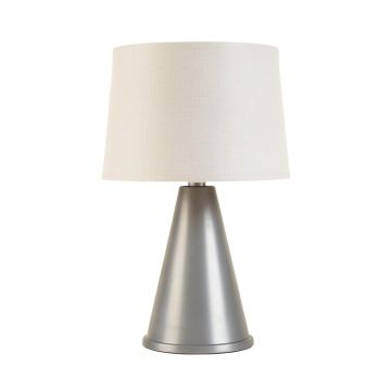 Cedar Branch Table Lamp With A Plain Fabric Shade - Gray