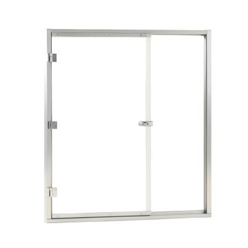 52 '' - 56 '' W X 78 '' H Single Sliding Frameless Tub Door (synthetic illustration; no displayed measurements)