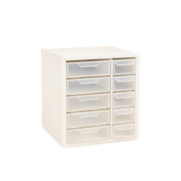 Slate Bend Small-Parts Storage Drawer Cabinet - White