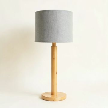 Cedar Bridge Floor Lamp With A Plain Fabric Shade - Gray (synthetic illustration; no displayed measurements)