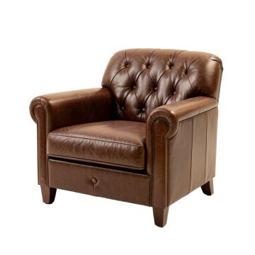 Monika 31.5 '' Wide Tufted Top Grain Leather Armchair