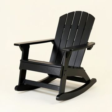 Solid Wood Rocking Adirondack Chair (synthetic illustration; no displayed measurements)