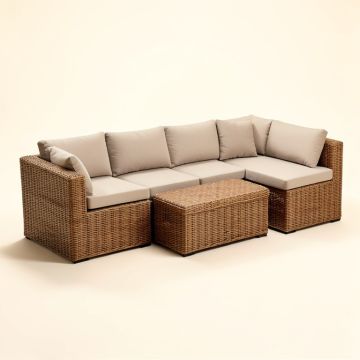 Connally 7 Piece Rattan Sectional Seating Group With Cushions (synthetic illustration; no displayed measurements)