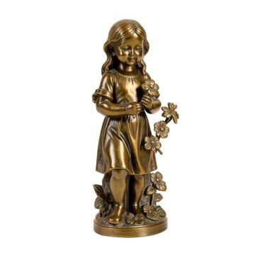 Gaspar Bollen Girl Picking Flowers Statue