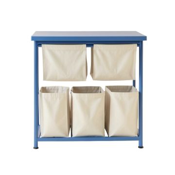 Laurel Crossing Laundry Sorting Station With Plain Removable Bags - Blue
