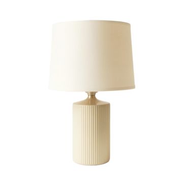 Glen Brook Table Lamp With A Plain Fabric Shade - Ivory
