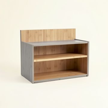Ridge Bend Low Bookcase - Gray (synthetic illustration; no displayed measurements)