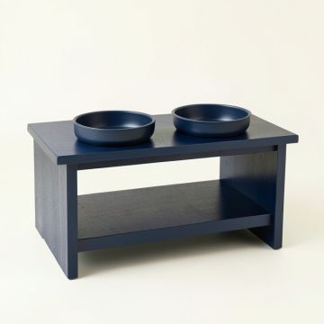 Harbor Arc Pet Feeding Stand With Two Plain Empty Bowls (synthetic illustration; no displayed measurements)