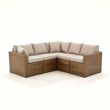 Dalisha Patio Outdoor 4 Piece Rattan Sectional Seating Group With Cushions (synthetic illustration; no displayed measurements)