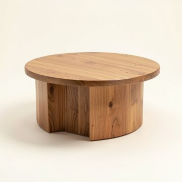 Lorraine Solid Wood Drum Coffee Table (synthetic illustration; no displayed measurements)