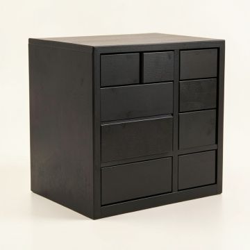 Dune Brook Small-Parts Storage Drawer Cabinet - Black (synthetic illustration; no displayed measurements)