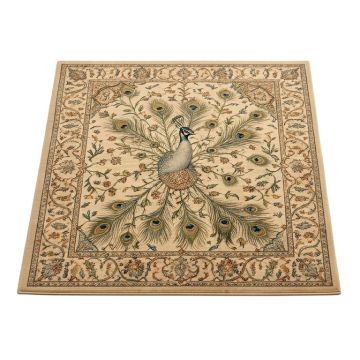 Tate Oriental Tufted Peacock Area Rug