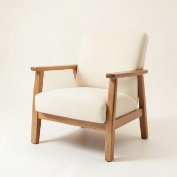 Vale Dell Upholstered Armchair - Cream (synthetic illustration; no displayed measurements)
