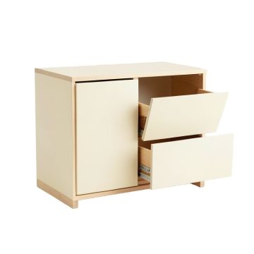 Dawn Bridge Freestanding Pull-Out Hamper Cabinet - Cream