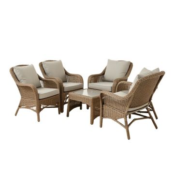 Beaudin 4 Piece Rattan Multiple Chairs Seating Group With Cushions