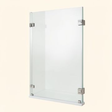 Rialto 34 '' W X 58 '' H Hinged Frameless Tub Door (synthetic illustration; no displayed measurements)