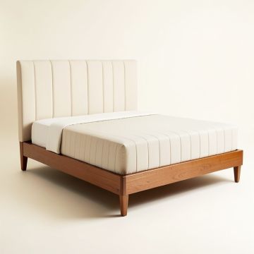 Flaxt Channeled Upholstered Standard Bed (synthetic illustration; no displayed measurements)