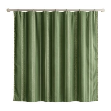 Lake Falls Shower Curtain Hanging Flat From A Plain Rod - Green