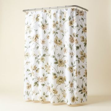 Rieke Polyester Floral Single Shower Curtain (synthetic illustration; no displayed measurements)