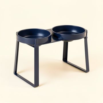 Shore Arc Pet Feeding Stand With Two Plain Empty Bowls (synthetic illustration; no displayed measurements)