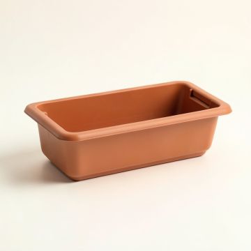 Field Crest Empty Railing Planter With Integral Brackets - Terracotta (synthetic illustration; no displayed measurements)