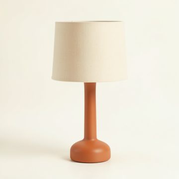 Cliff Arc Table Lamp With A Plain Fabric Shade (synthetic illustration; no displayed measurements)