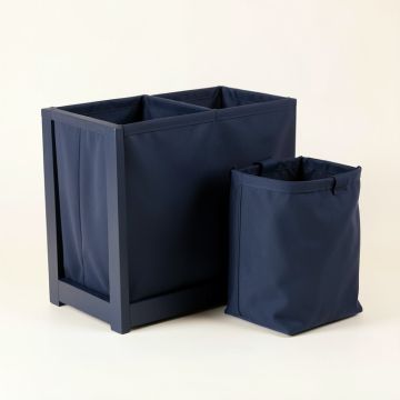 Pine Branch Laundry Sorting Station With Plain Removable Bags - Navy (synthetic illustration; no displayed measurements)