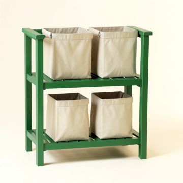 Dune Crossing Laundry Sorting Station With Plain Removable Bags - Green (synthetic illustration; no displayed measurements)