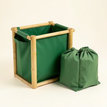Stone Bluff Laundry Sorting Station With Plain Removable Bags - Green (synthetic illustration; no displayed measurements)
