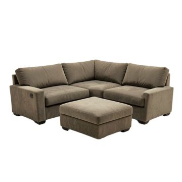 Brás 194 '' Wide Microfiber/Microsuede Reversible Down Cushion Modular Corner Sectional With Ottoman