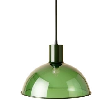 Stone Bluff Pendant Light Suspended From One Plain Cable - Green