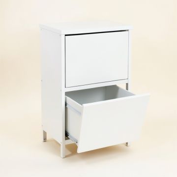 Aspen Branch Freestanding Pull-Out Hamper Cabinet - White (synthetic illustration; no displayed measurements)