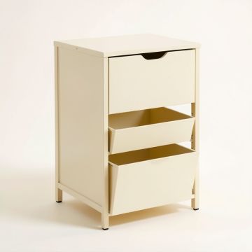 Cove Crest Freestanding Pull-Out Hamper Cabinet - Cream (synthetic illustration; no displayed measurements)