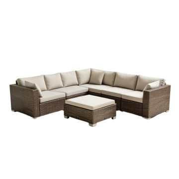 Patio Furniture 7 Piece Sectional Seating Group With Cushion