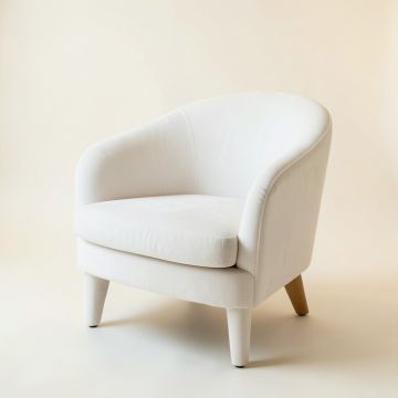 Field Crest Upholstered Armchair - White (synthetic illustration; no displayed measurements)