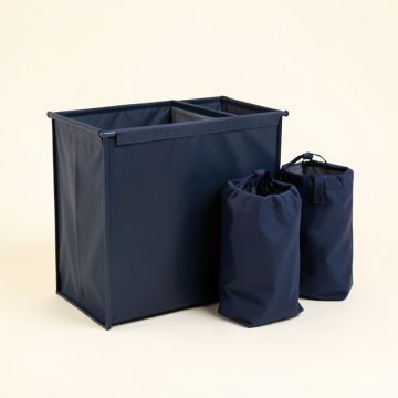 Meadow Crossing Laundry Sorting Station With Plain Removable Bags - Navy (synthetic illustration; no displayed measurements)