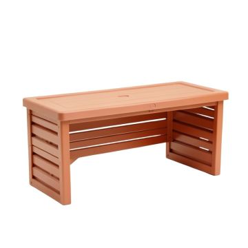 Birch Crest Narrow Outdoor Storage Bench - Terracotta