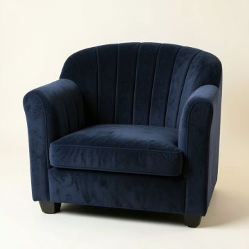 River Bluff Upholstered Armchair - Navy (synthetic illustration; no displayed measurements)