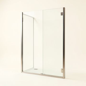 55 '' - 60 '' W X 76 '' H Double Sliding Frameless Shower Door (synthetic illustration; no displayed measurements)