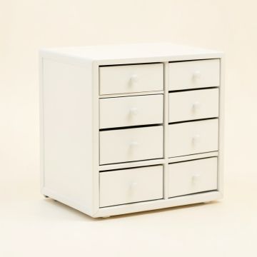 Aspen Bend Small-Parts Storage Drawer Cabinet - White (synthetic illustration; no displayed measurements)