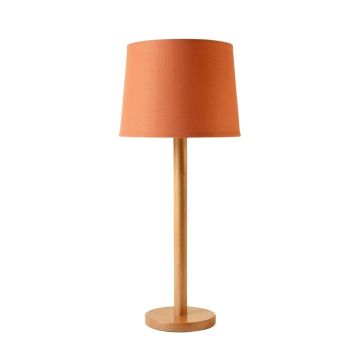 Cliff Dell Floor Lamp With A Plain Fabric Shade - Terracotta