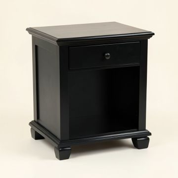 Kissell 1 - Drawer Solid Wood Nightstand In Black (synthetic illustration; no displayed measurements)