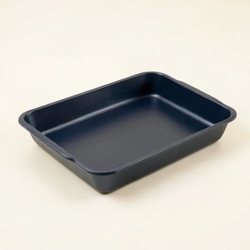 Laurel Crest Serving Tray - Navy (synthetic illustration; no displayed measurements)