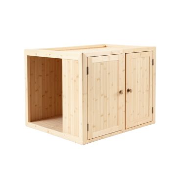 Birch Field Empty Furniture-Style Litter Enclosure - Ivory
